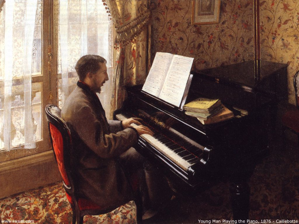 Gustave Caillebotte  - Young Man Playing the Piano, 1876,
