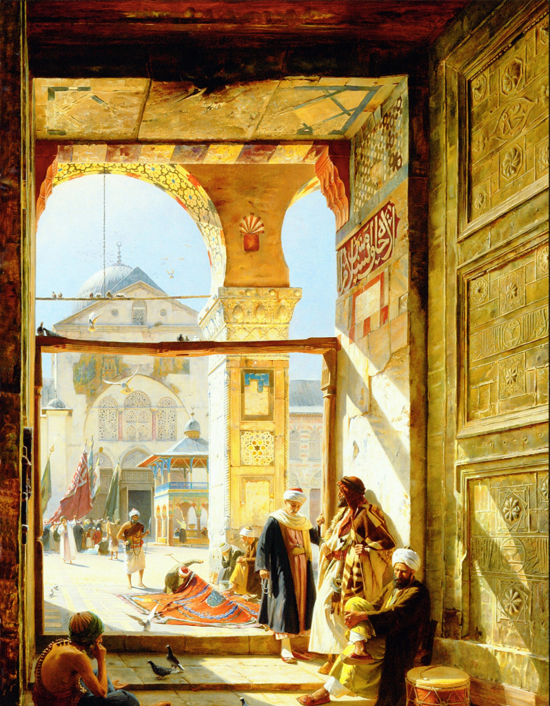 Gate of the Great Mosque, oil on panel, 106 x 91 cm,Bauernfeind