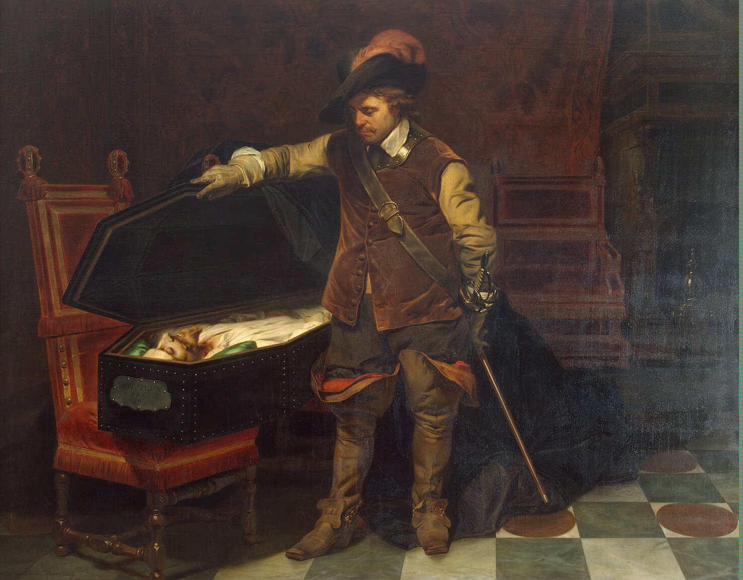 Delaroche_Hippolyte_(Paul) -Cromwell_before_the_Coffin_of_Charles