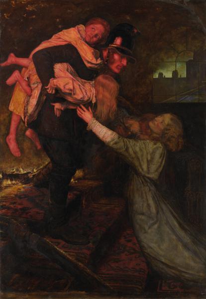 John-Everett-Millais-The-Rescue-1855-National-Gallery-of-Victoria