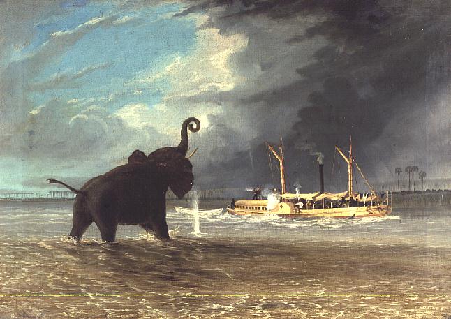 'Ma-Robert'-and-Elephants-in-the-Shallows-of-the-Shire-River-1858-xx-Thomas-Baines