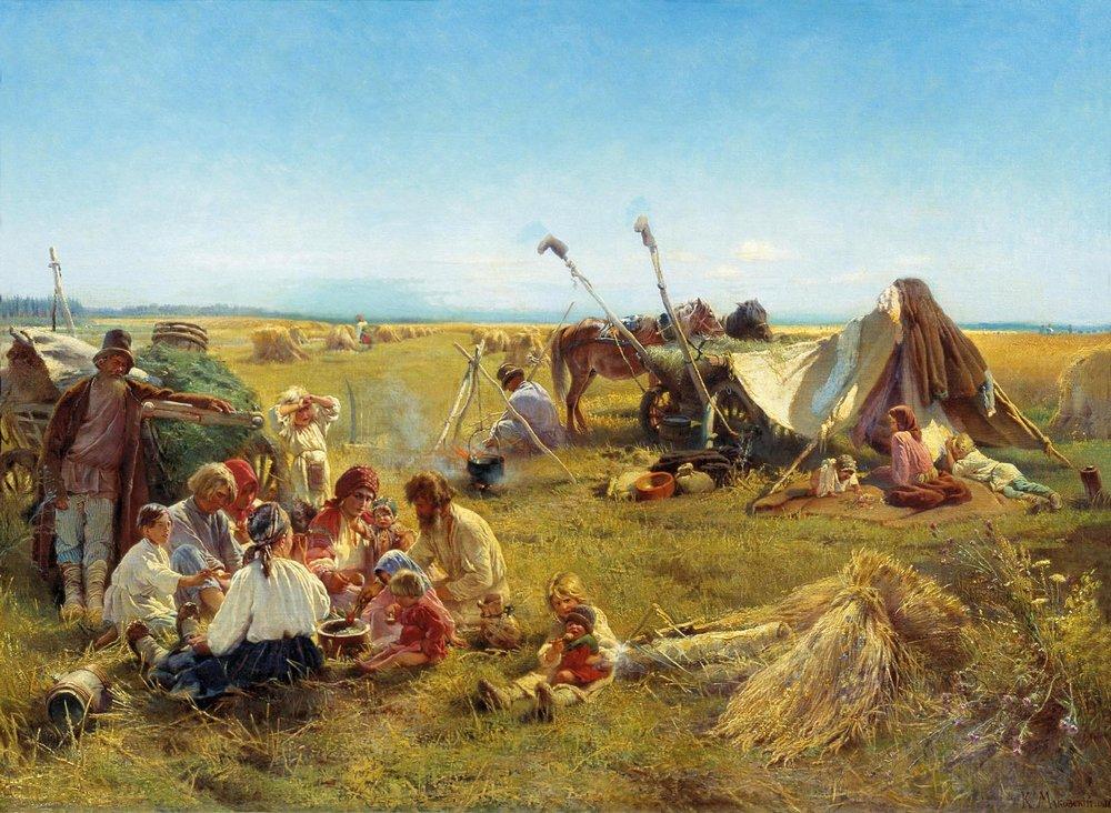peasant-dinner-during-harvesting_makovsky