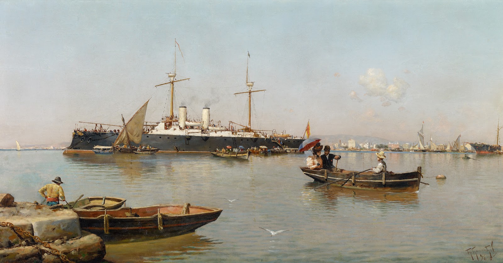 Gomez Gil, View of the Port of Malaga