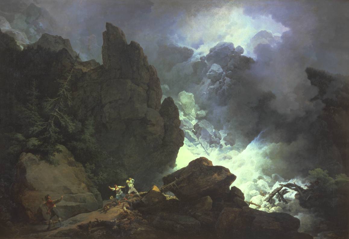 An Avalanche in the Alps 1803 by Philip James De Loutherbourg 1740-1812
