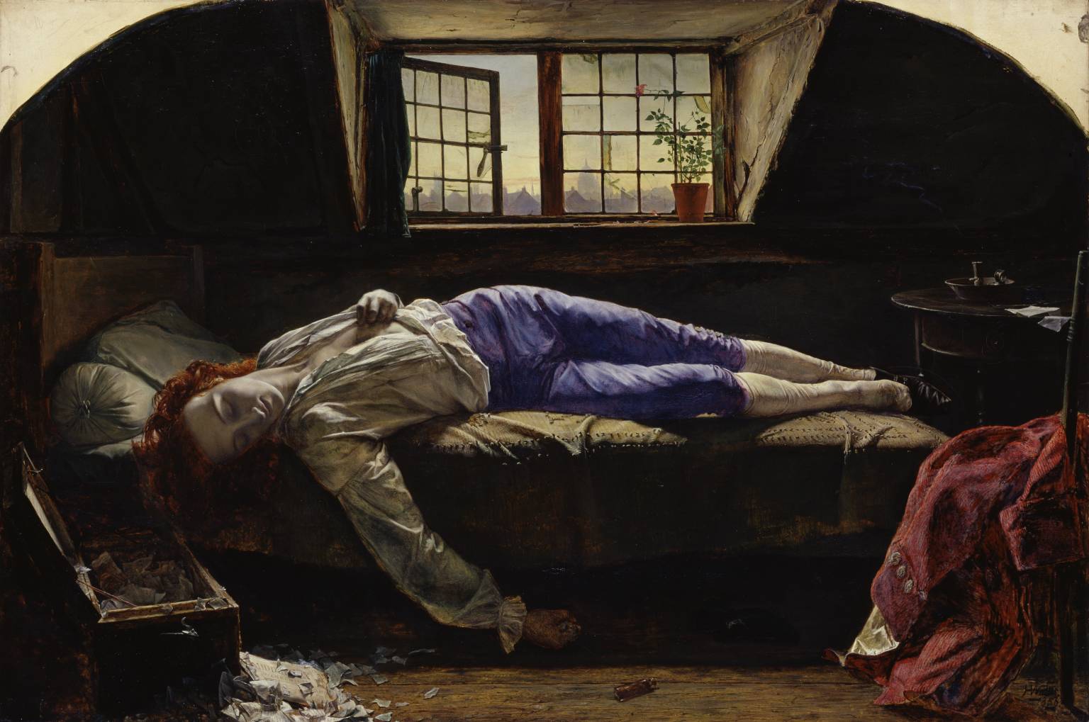 Chatterton 1856 by Henry Wallis 1830-1916