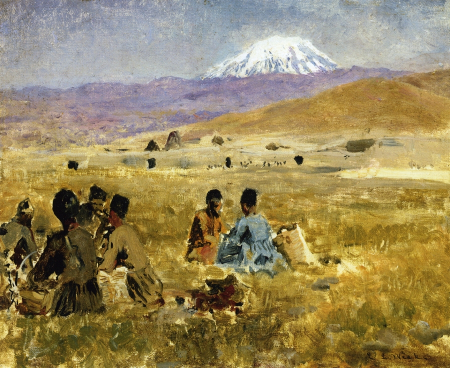 persians-lunching-on-the-grass-mt-ararat-in-the-distance_Edwin_Lord_Weeks
