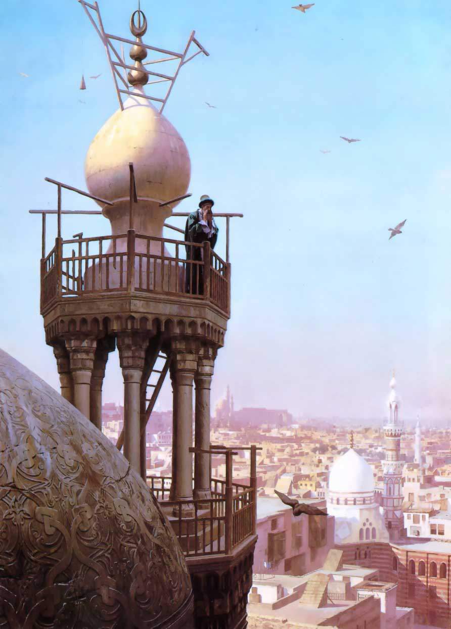 a-muezzin-calling-from-the-top-of-a-minaret-the-faithful-to-prayer Jean-Leon-Gerome
